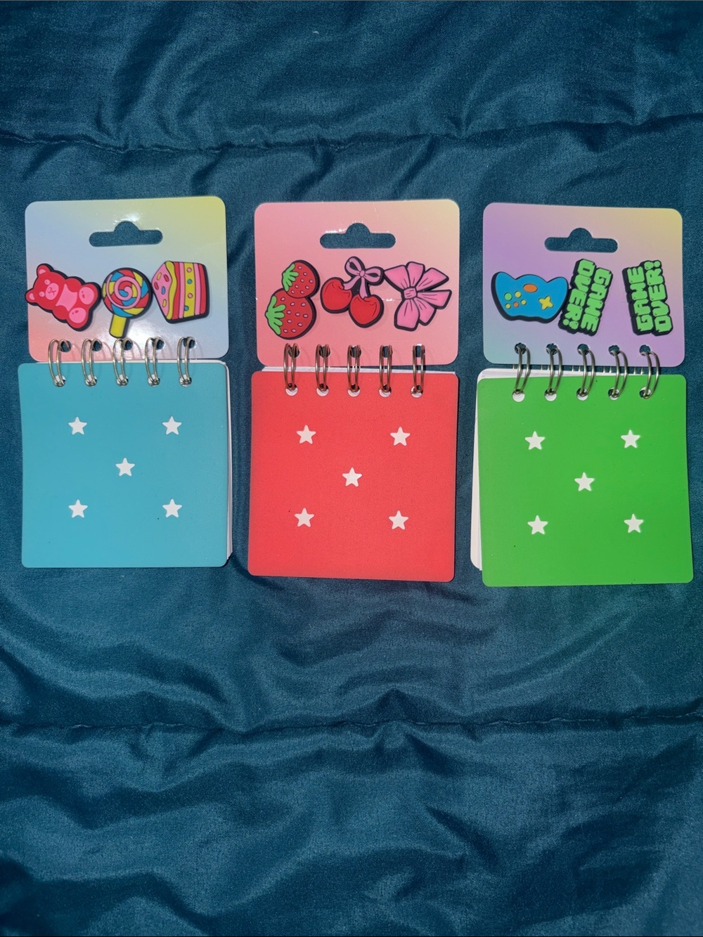3 - Mini Spiral Notepad Set w/ Charms